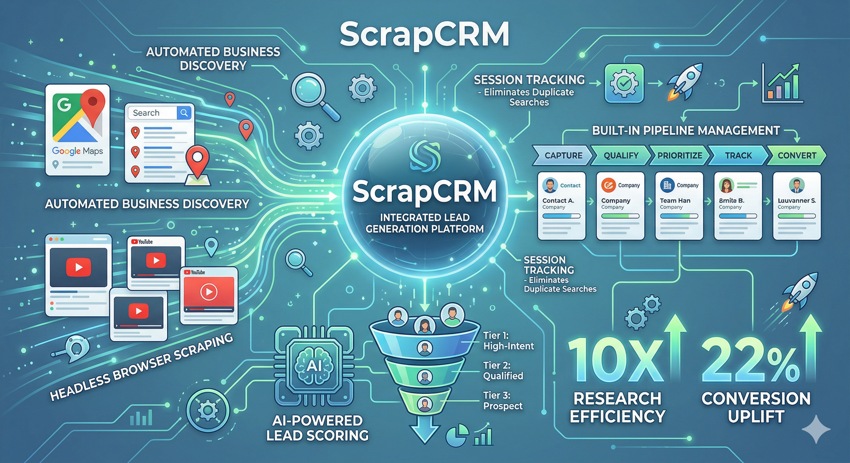 ScrapCRM: From Chaos to Conversion — Unifying Multi-Channel Lead Discovery