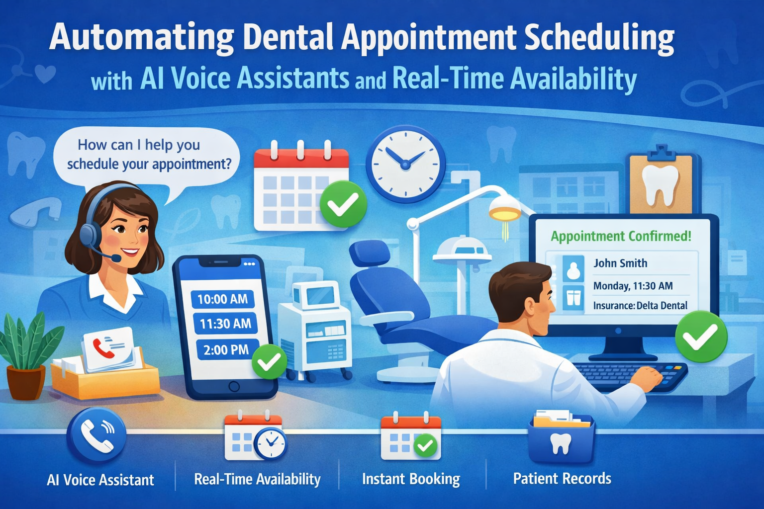 Automating Dental Appointment Scheduling with AI Voice Assistants and Real-Time Availability